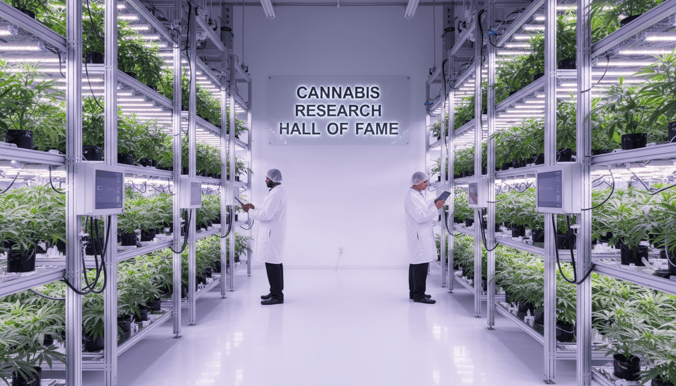 Advanced indoor cannabis facility with vertical growing systems and climate control.